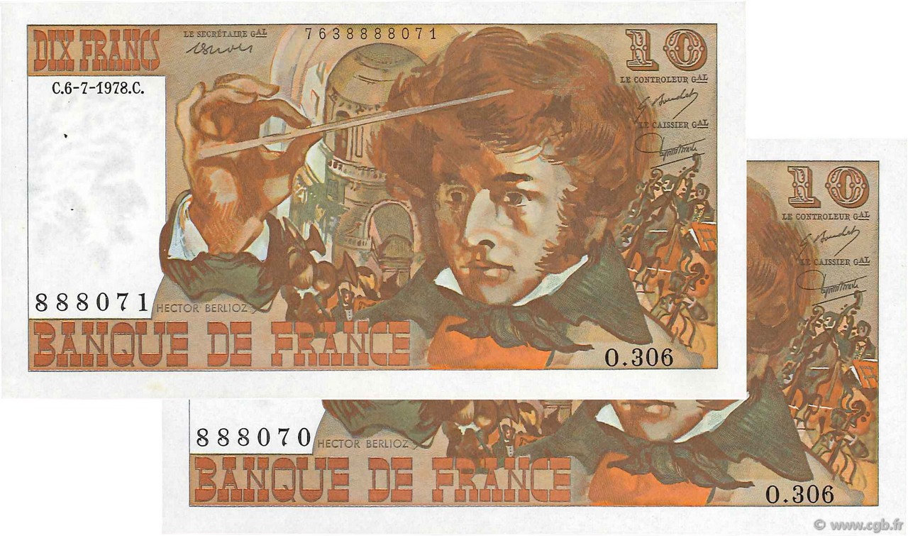 10 Francs BERLIOZ FRANKREICH  1978 F.63.25 fST