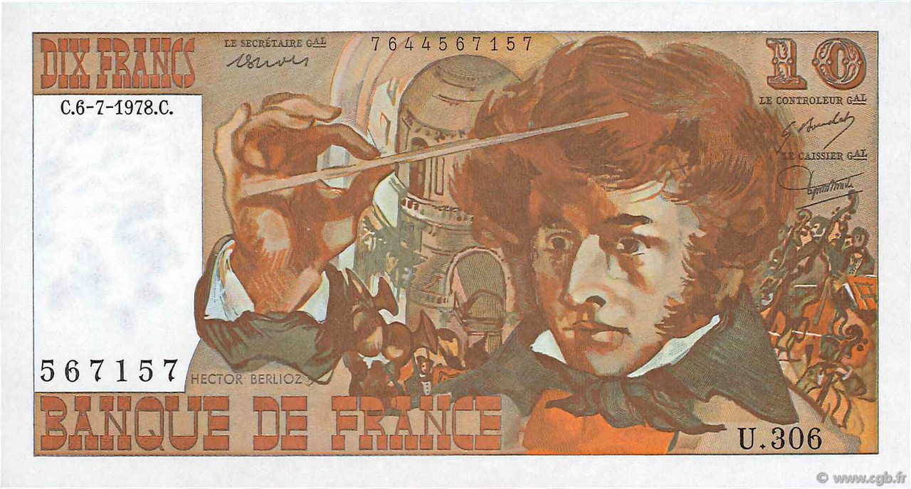 10 Francs BERLIOZ FRANCE  1978 F.63.25 NEUF