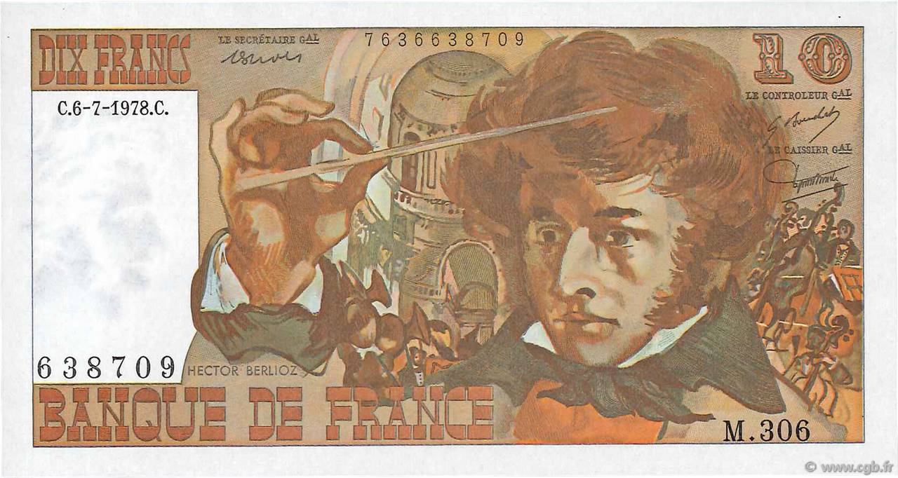 10 Francs BERLIOZ FRANCIA  1978 F.63.25 SC+