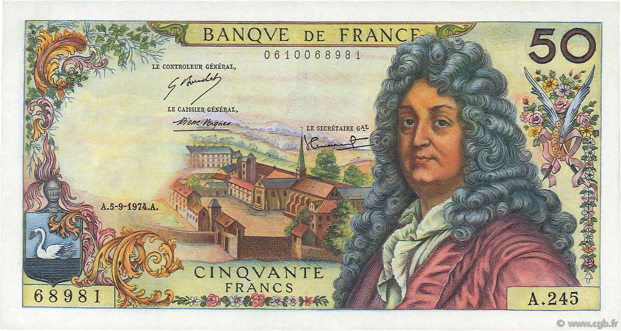 50 Francs RACINE FRANCIA  1974 F.64.27 SC+