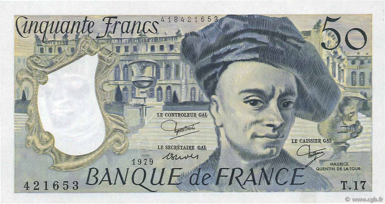 50 Francs QUENTIN DE LA TOUR FRANKREICH  1979 F.67.05 ST