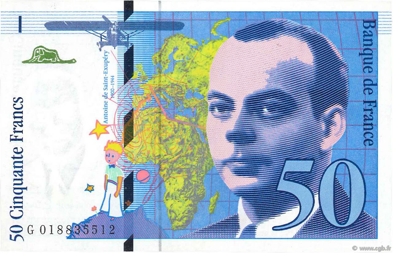 50 Francs SAINT-EXUPÉRY modifié FRANCE  1994 F.73.01c UNC