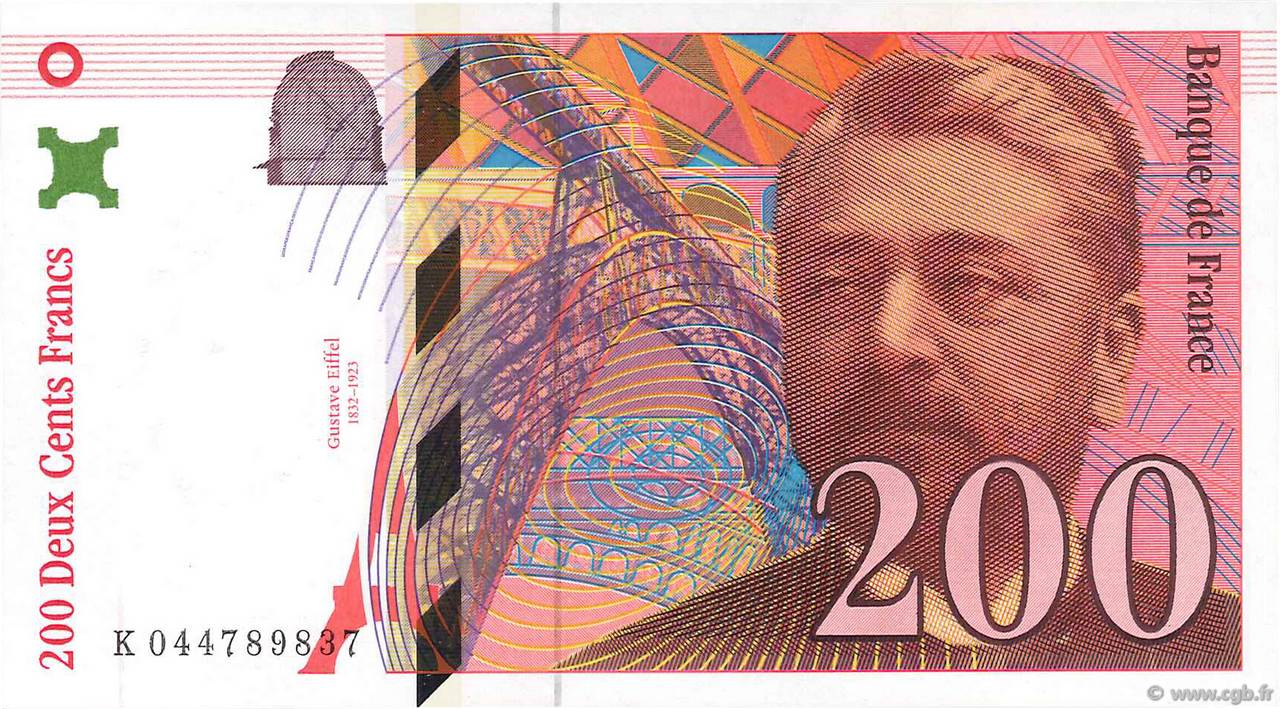200 Francs EIFFEL FRANCE  1997 F.75.04a UNC
