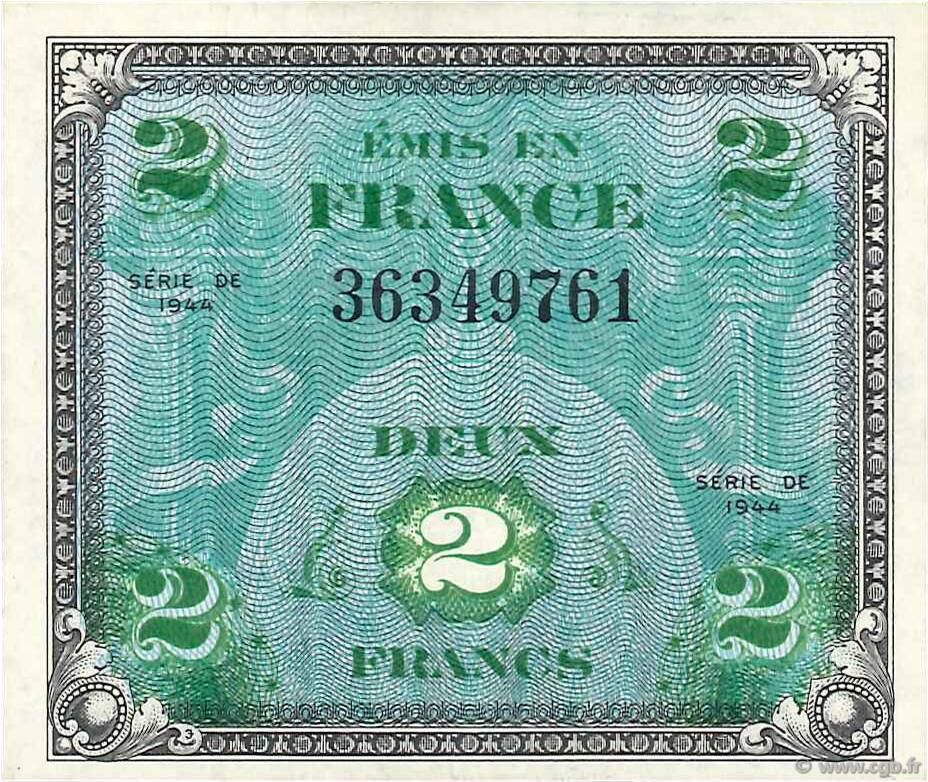 2 Francs DRAPEAU FRANCE  1944 VF.16.01 UNC
