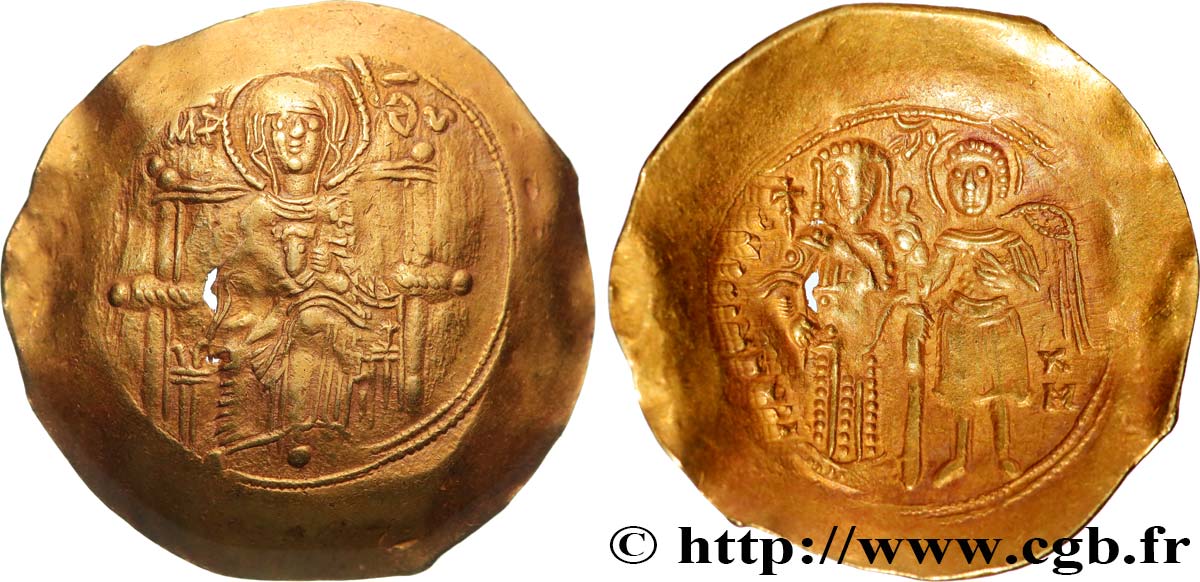 ISAAC II ANGE Aspron trachy (scyphate) TTB+