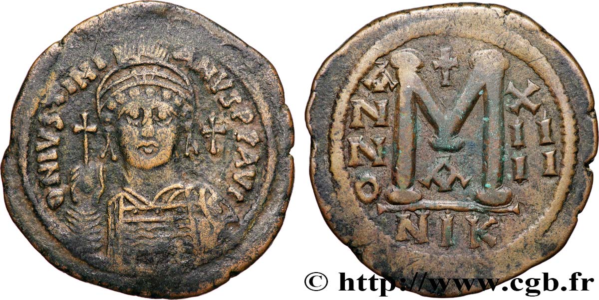 GIUSTINIANO I Follis BB/q.SPL