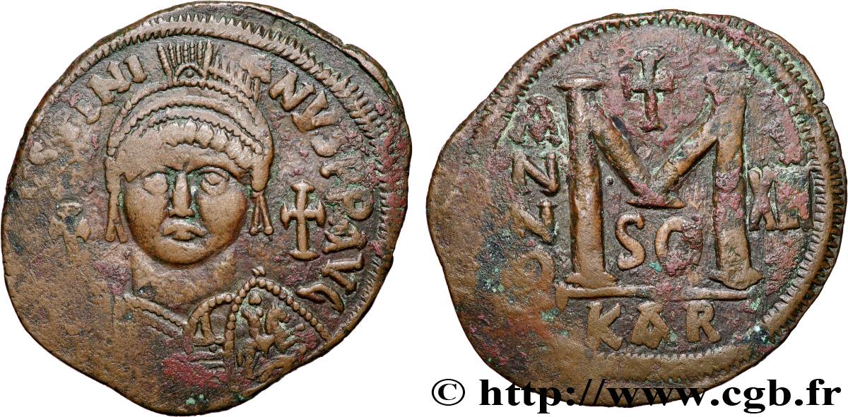 JUSTINIAN I Follis XF