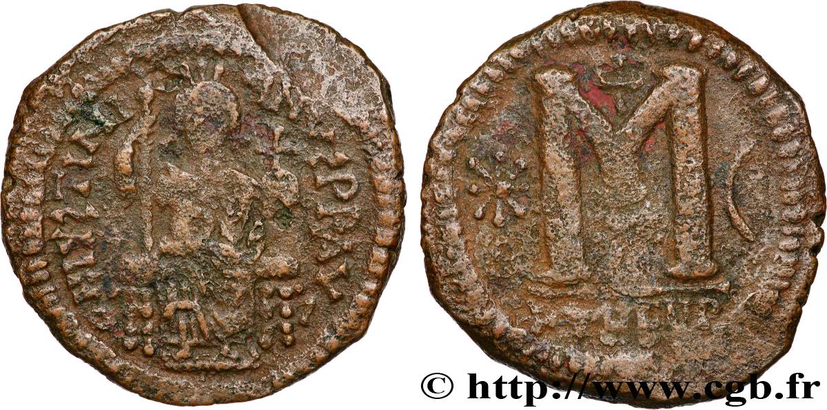 JUSTINIAN I Follis XF
