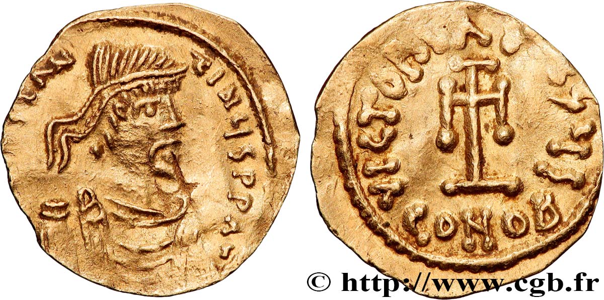 CONSTANTIN IV, HÉRACLIUS et TIBÈRE Tremissis TTB+