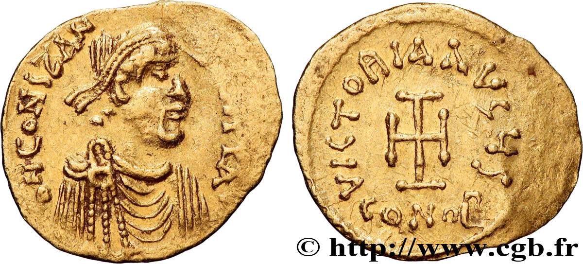CONSTANTIN IV, HÉRACLIUS et TIBÈRE Tremissis TTB+