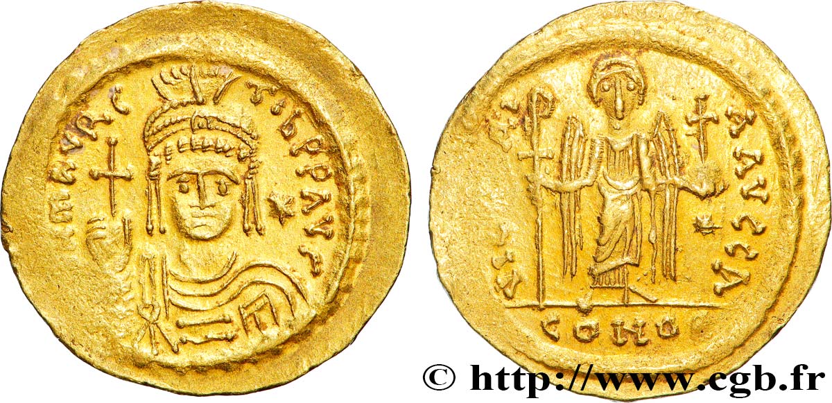 MAURIZIO TIBERIO Solidus de 23 siliques SPL/q.SPL
