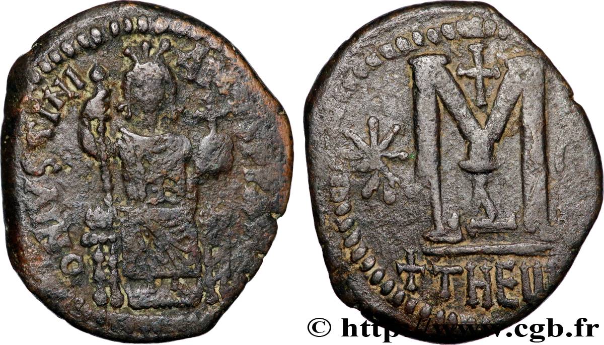 JUSTINIAN I Follis VF