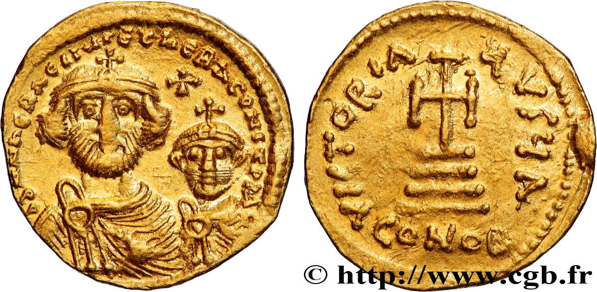 HÉRACLIUS et HÉRACLIUS CONSTANTIN Solidus TTB+