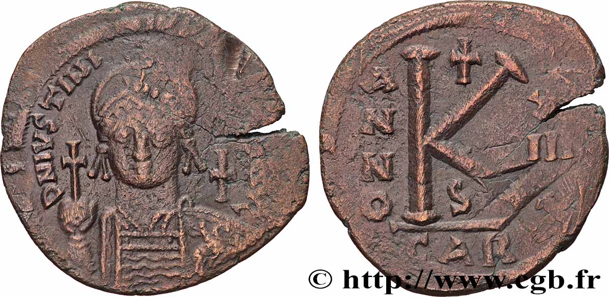 JUSTINIEN Ier Demi-follis TTB