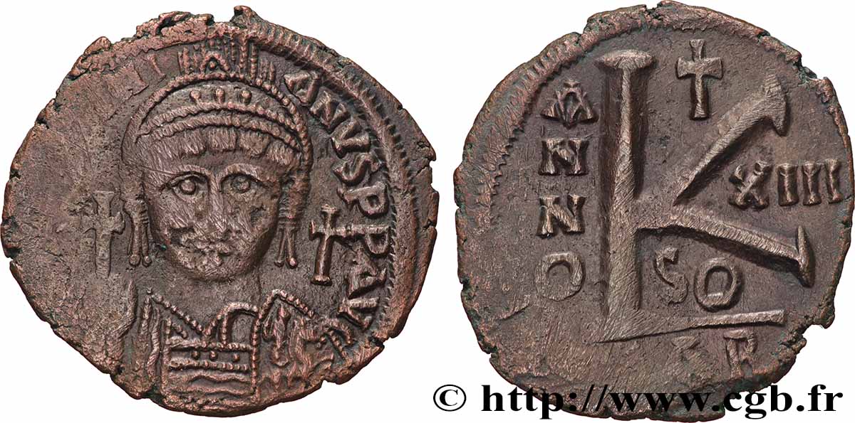JUSTINIEN Ier Demi-follis TTB