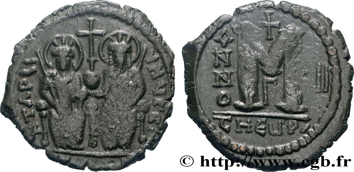 JUSTIN II and SOPHIA Follis XF