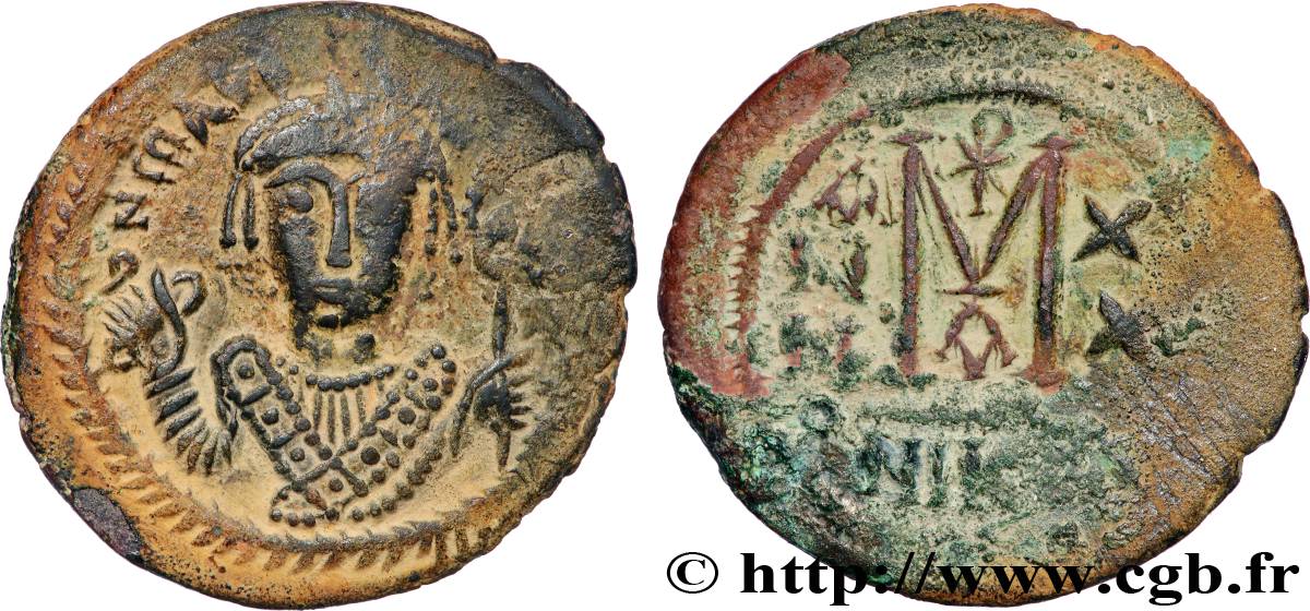 MAURICE TIBERIUS Follis AU