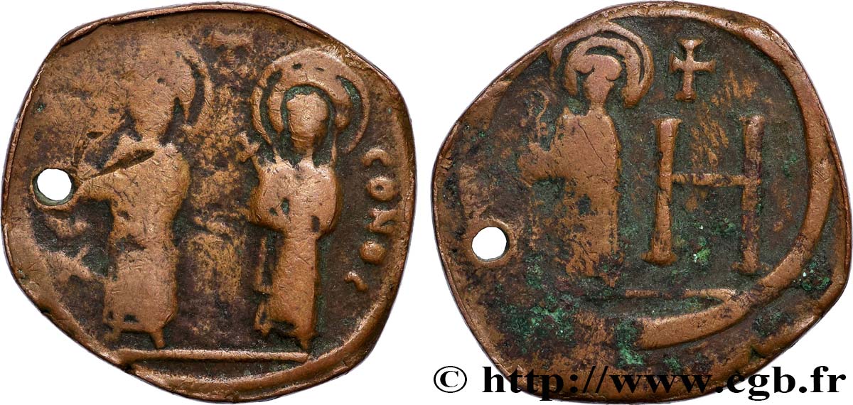 JUSTIN II et SOPHIE Follis TB+