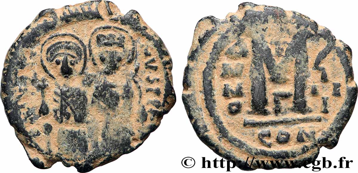 JUSTIN II et SOPHIE Follis TB+