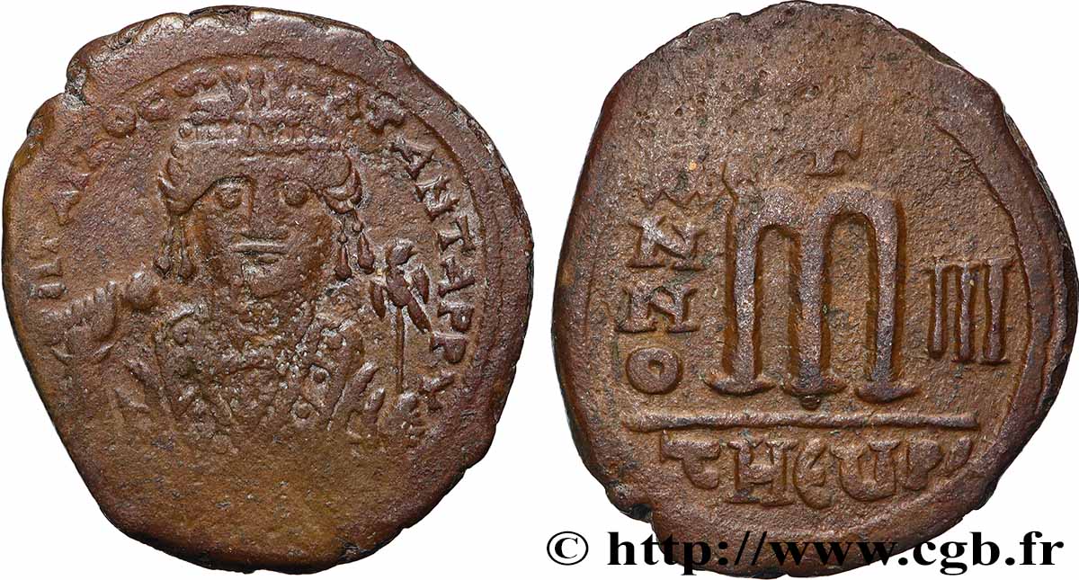 MAURICIUS TIBERIUS Follis VF/XF