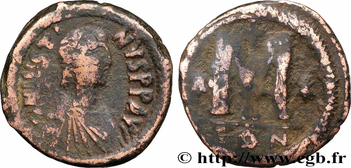 GIUSTINO I Follis q.BB