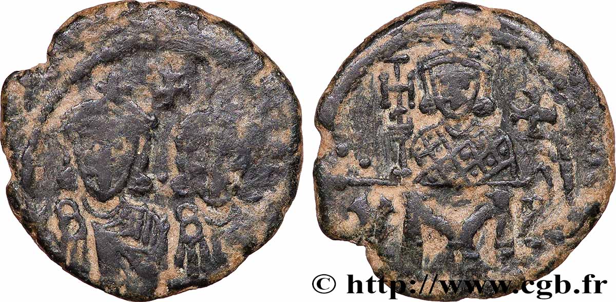 CONSTANTINE V and LEO IV Follis XF