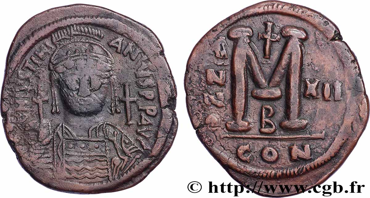 JUSTINIAN I Follis XF/AU