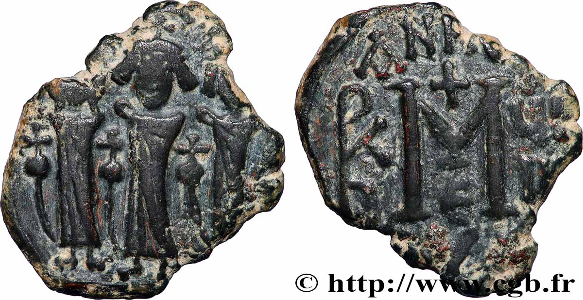 HÉRACLIUS, HÉRACLIUS CONSTANTIN et MARTINE Follis TB+