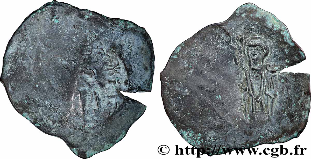 MANUEL I COMNENUS Aspron trachy (scyphate) VF