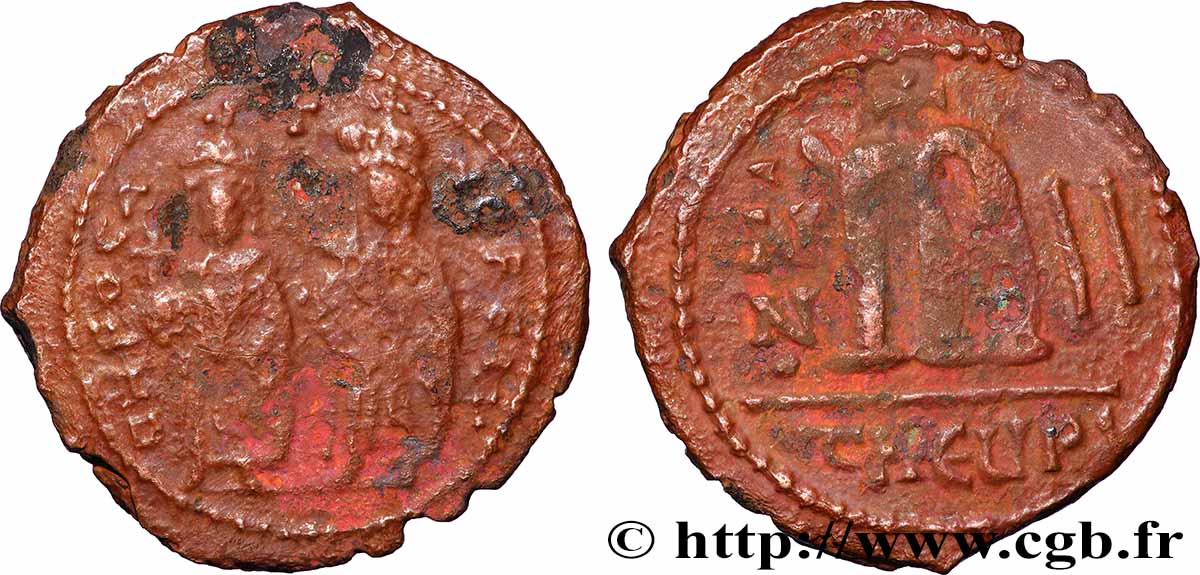 PHOCAS et LÉONTIA Follis VF/XF