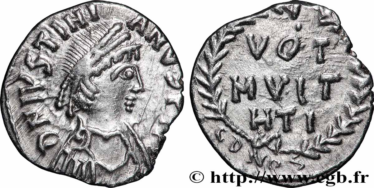 JUSTINIAN I Silique 1er type AU
