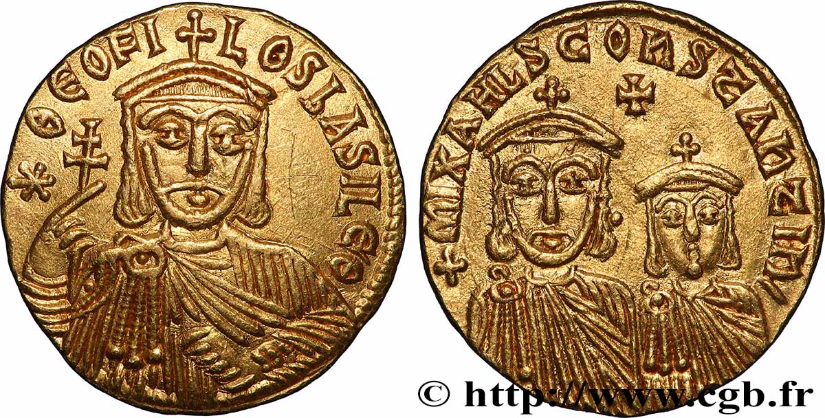 THÉOPHILE, MICHEL II et CONSTANTIN Solidus SUP