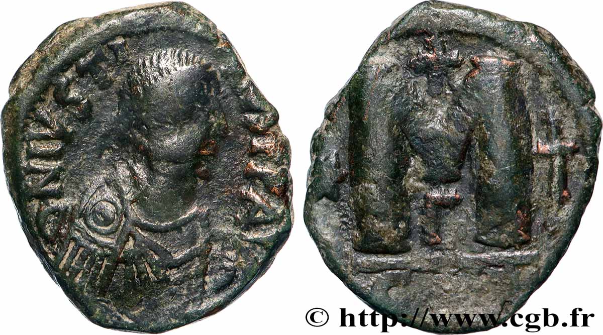 GIUSTINO I Follis q.BB