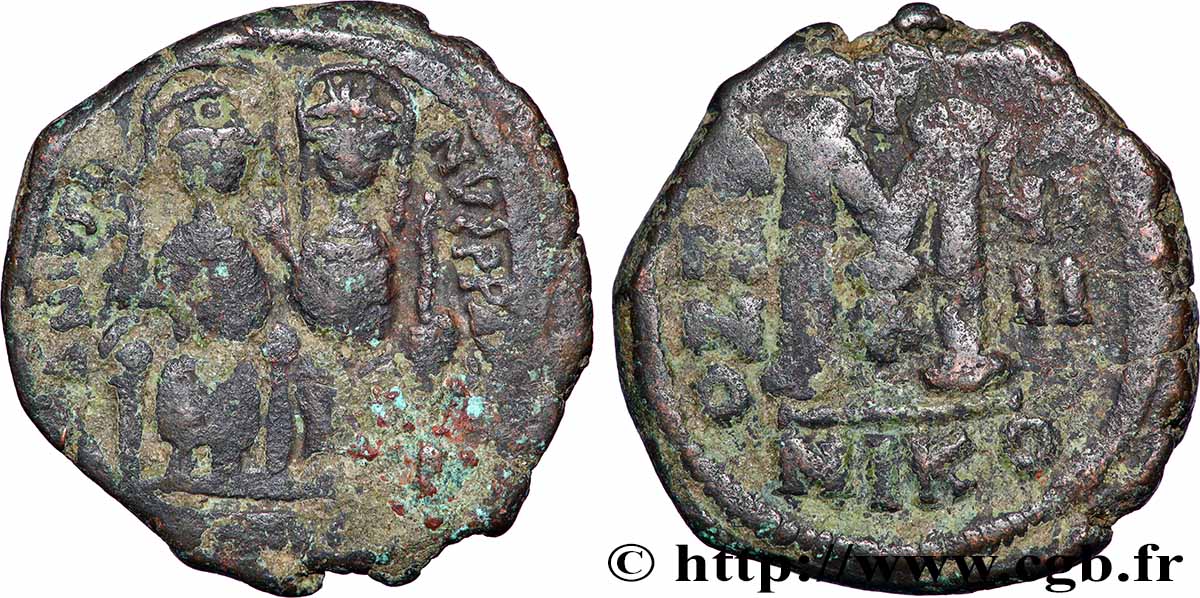 GIUSTINO II e SOFIA Follis q.BB