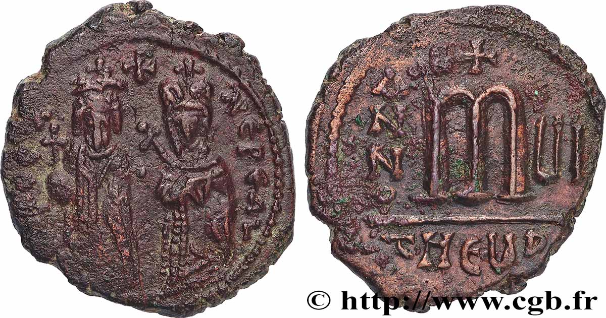 PHOCAS et LÉONTIA Follis TTB