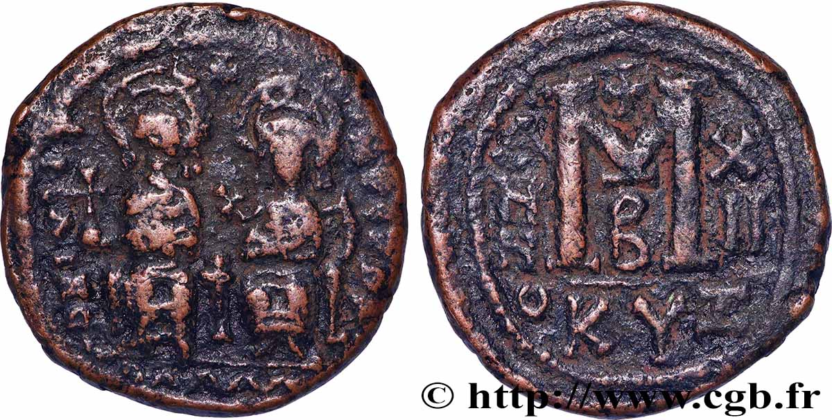 JUSTIN II and SOPHIA Follis VF