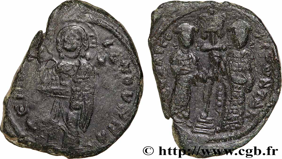 CONSTANTINUS X DUCAS und EUDOKIA Follis fSS