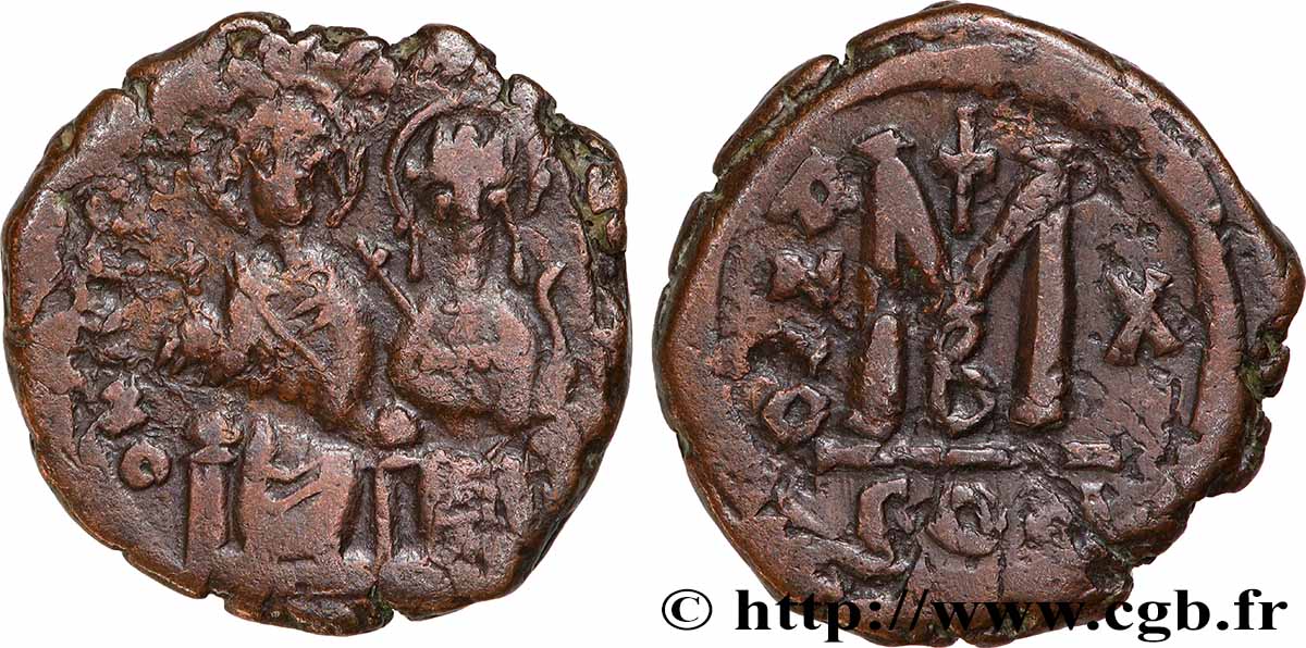 JUSTIN II and SOPHIA Follis VF/XF