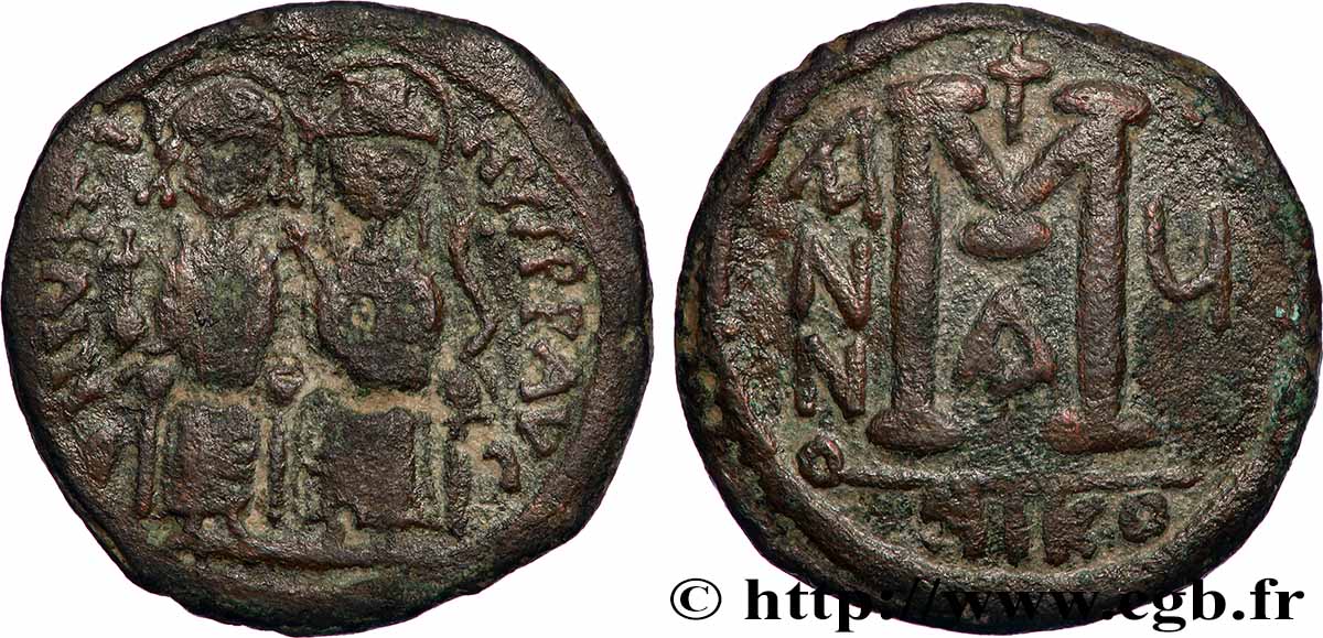 JUSTIN II and SOPHIA Follis VF