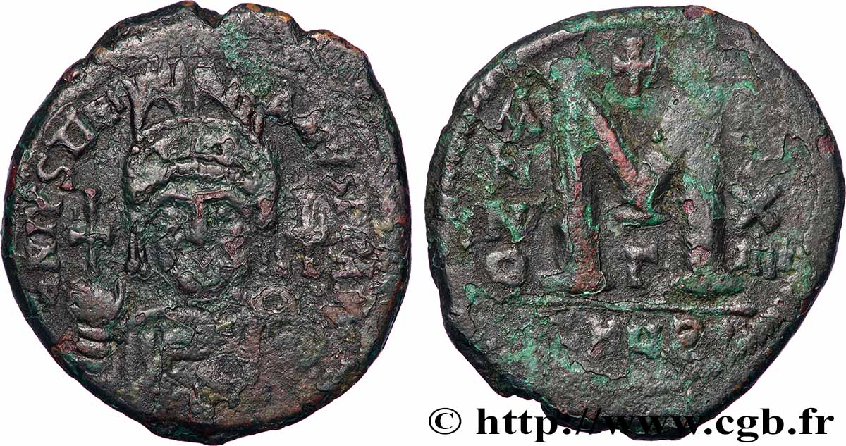 JUSTINIAN I Follis VF