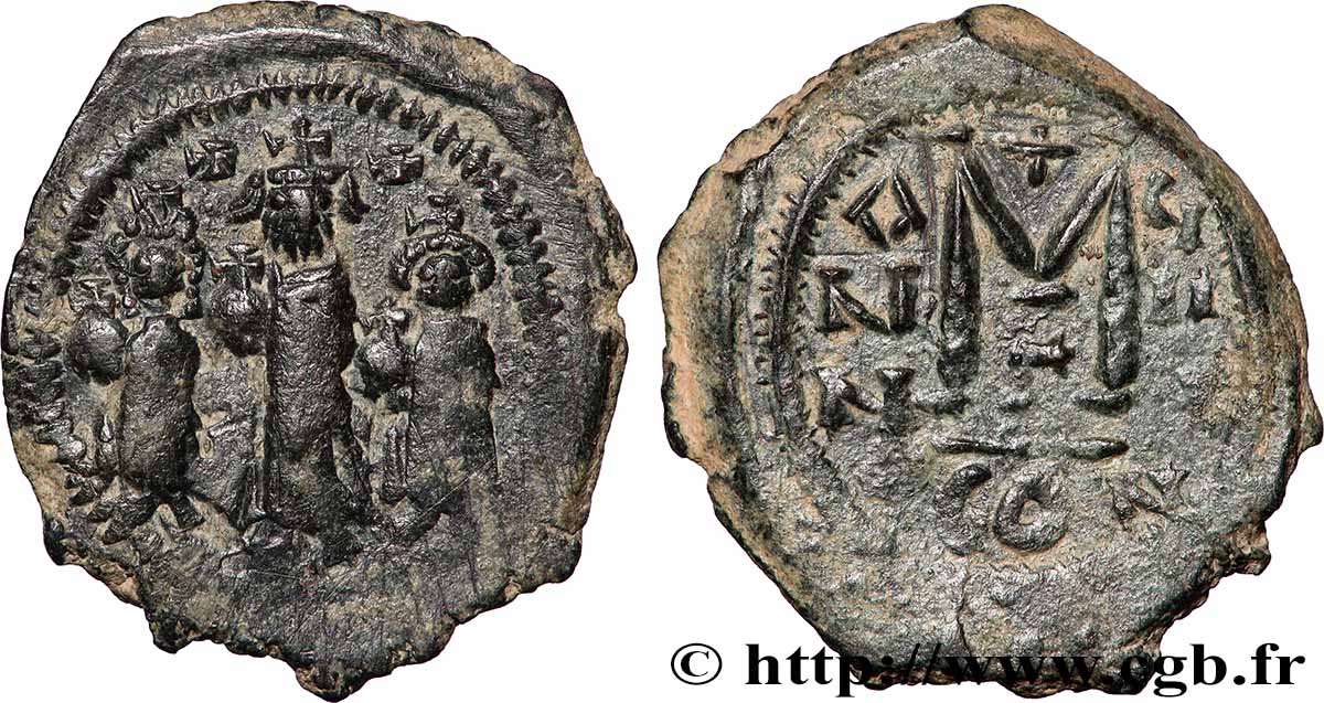 HERACLIUS, HERACLIUS CONSTANTINE and MARTINA Follis XF