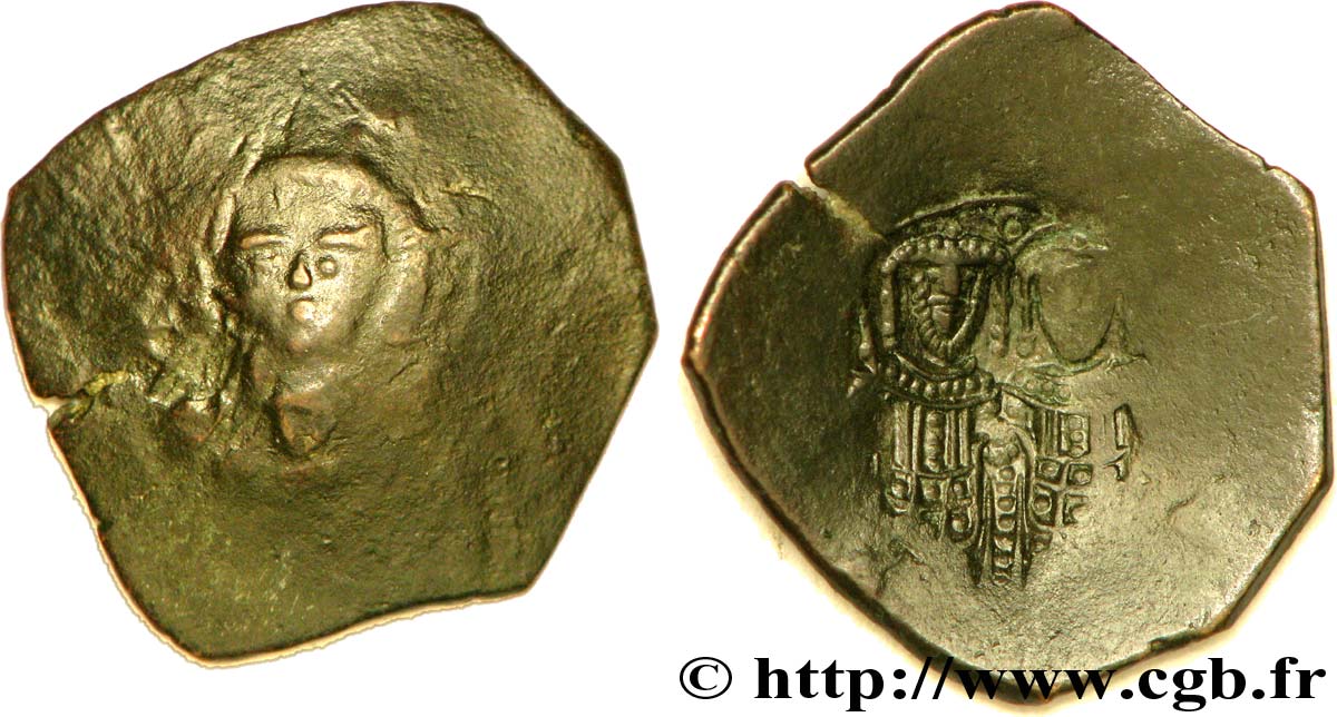 ALEXIUS III ANGELUS-COMNENUS Aspron trachy (scyphate) VF