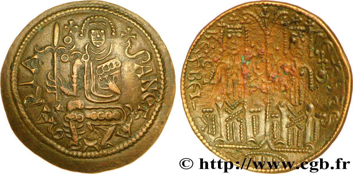 HUNGARY - KINGDOM OF HUNGARY - BELA III Follis, (MB, Æ 26) AU/AU