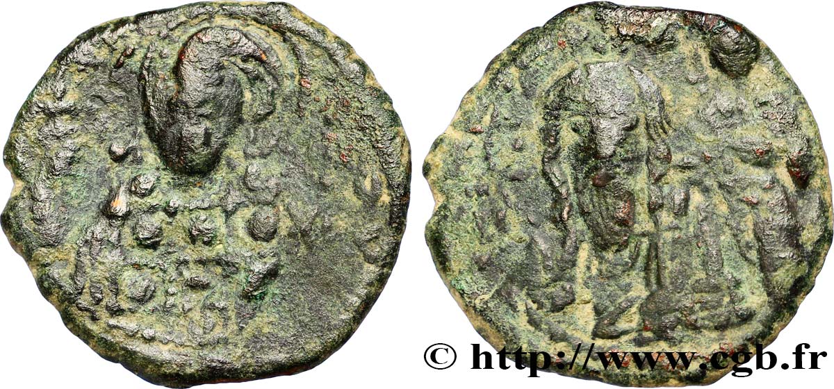 CONSTANTINUS X DUCAS und EUDOKIA Follis fSS