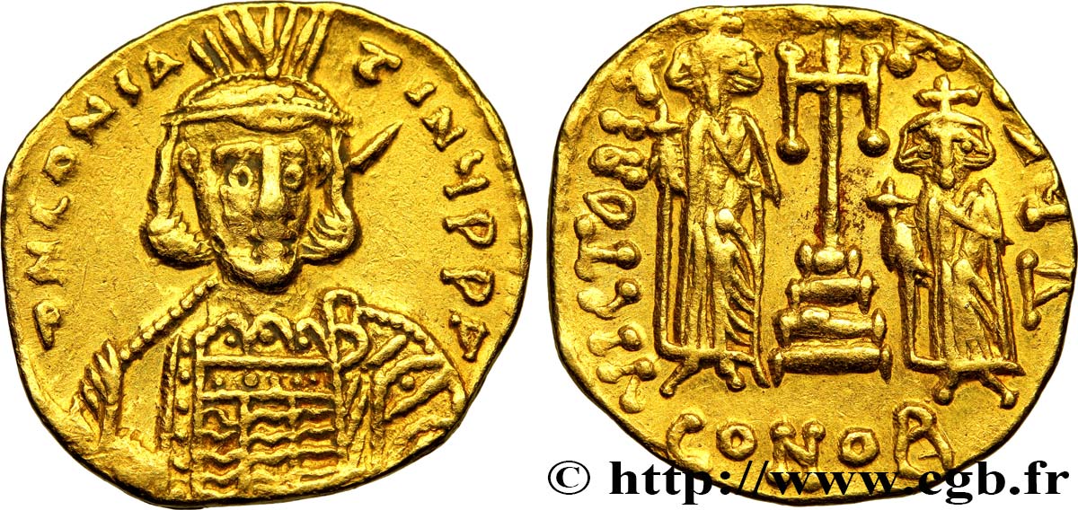 CONSTANTINUS IV, HERACLIUS und TIBERIUS Solidus VZ