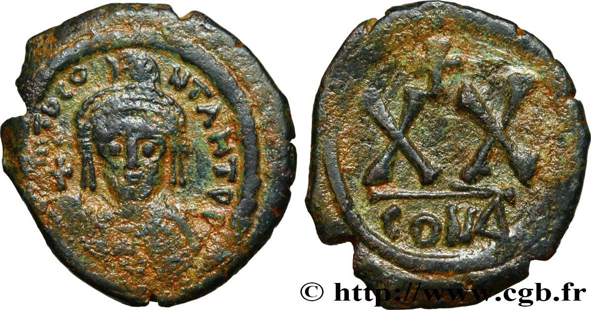 TIBÈRE II CONSTANTIN Demi-follis TTB+