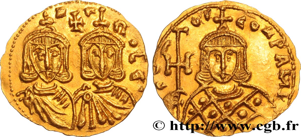 CONSTANTINE V and LEO IV Solidus MS