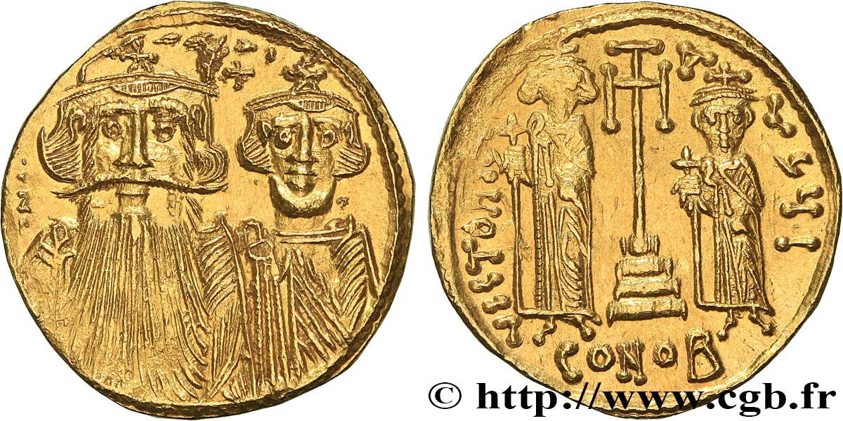 CONSTANS II, CONSTANTINE IV, HERACLIUS und TIBERIUS Solidus VZ