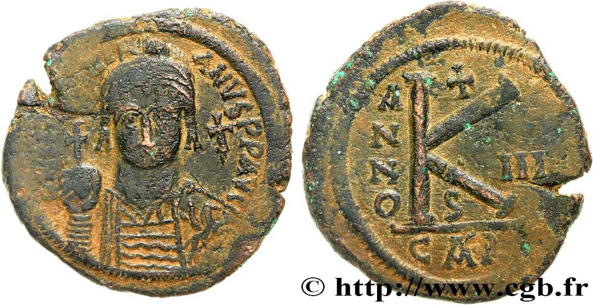 JUSTINIEN Ier Demi-follis TB+