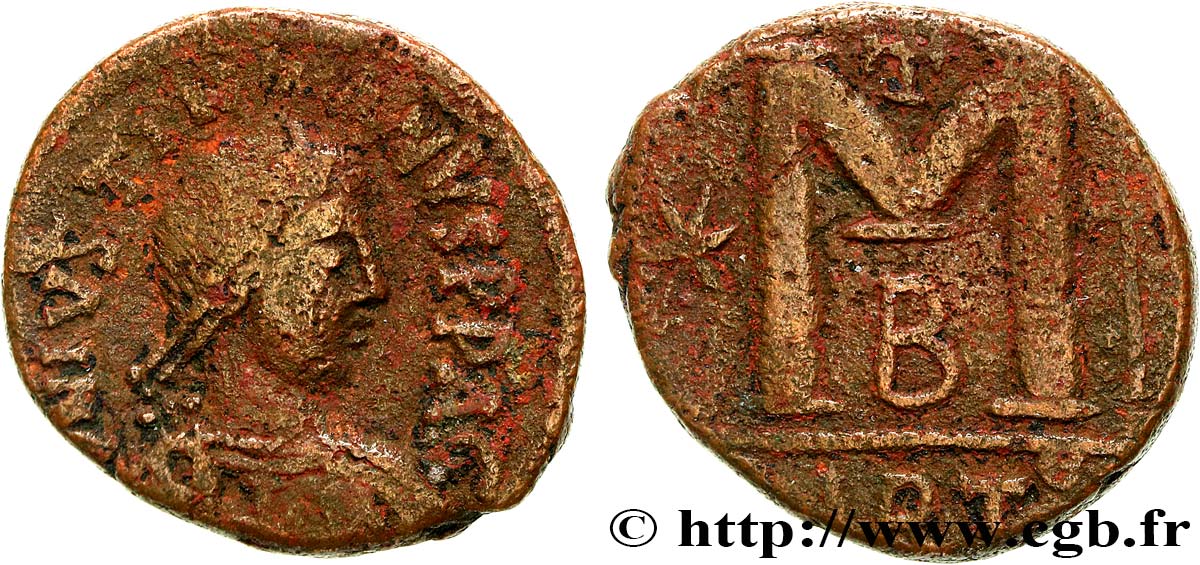 GIUSTINIANO I Follis q.BB